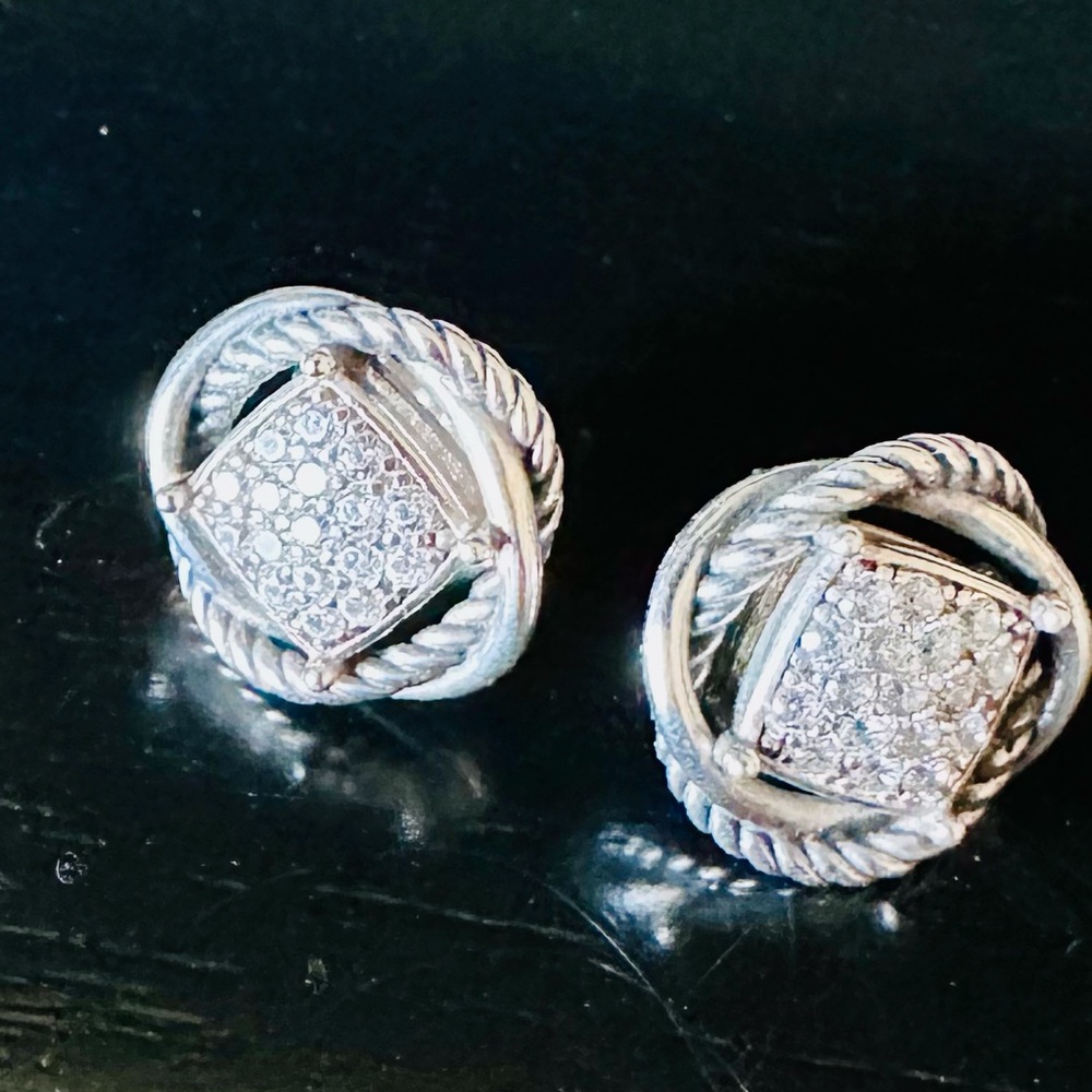 Silver simulated Diamond Stud Earrings